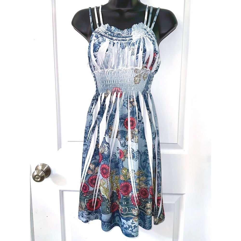 Shoreline blue rhinestone embellished dress